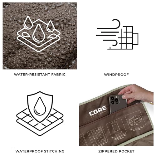 CORE Outdoor Weighted Blanket | Packable Waterproof Picnic Blanket, Beach Mat, Tent Camping Rug, & Stadium Blanket | Large Portable 94" x 78" Quilt Design with Built-in Straps and Carry Handle - color: Desert Mosaic