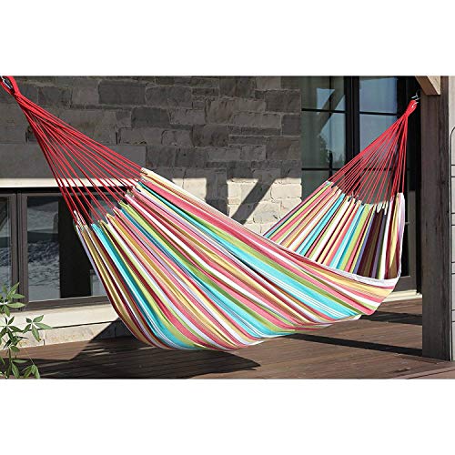 Vivere Brazilian Style Fringe 2-Person Hammock - color: Salsa