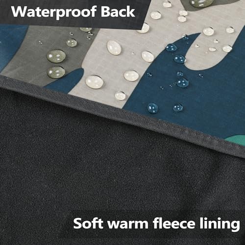 Catalonia Waterproof Stadium Blanket, Windproof Wearable Poncho for Football Sideline & Sports Events for Fans, Portable, Durable Outdoor Blanket for Camping & Tailgating - color: Camo / Black