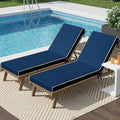 Outdoor Chaise Lounge Cushions 2 Pack, Patio Lounge Chair Pads with Removable Washable Cover, Quick Dry Foam Cushions for Pool, Lawn, Deck (2, Blue（72X21X3in）) - color: Blue（72x21x3in）