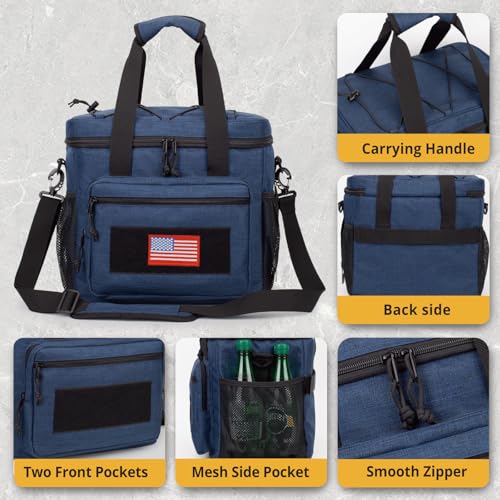 ATRIPACK Lunch Box for Men, Tactical Lunch Bag MOLLE Webbing Leakproof Insulated Lunchs Cooler Women Adult Meal with Adjustable Shoulder Strap Lunch Pail - color: Blue, size: Large