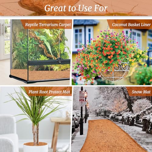 Riare 1 Pack 31 X 80 Inch No Slip Ice and Snow Carpet Mats- Natural Coconut Fiber Carpet for Walkway Safety, Winter Anti-Slip Coco Coir Carpet Runner for Outdoor Front Door Garden Hallway Porch Stairs