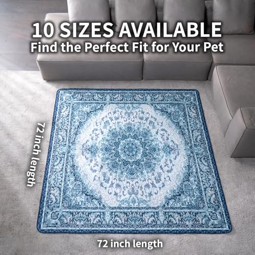 Washable Pee Pads for Dogs, Reusable Puppy Potty Training Pads, Ultra-Absorbent Thick Waterproof Leak-Proof Non-Slip Pads & Mat for Crate, Playpen, Floor, Whelping & Housebreaking , 1 Pack 72"x72" - color: Blue/Multi, size: 72" ×72"(pack of 1)
