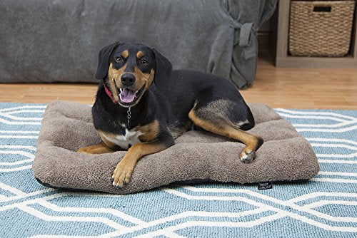 SportPet Designs Waterproof Pet Bed with Non Skid Bottom Fits Plastic Dog Kennel, 33 inch (CM-0353-CS01), Light brown - color: XL - 33"