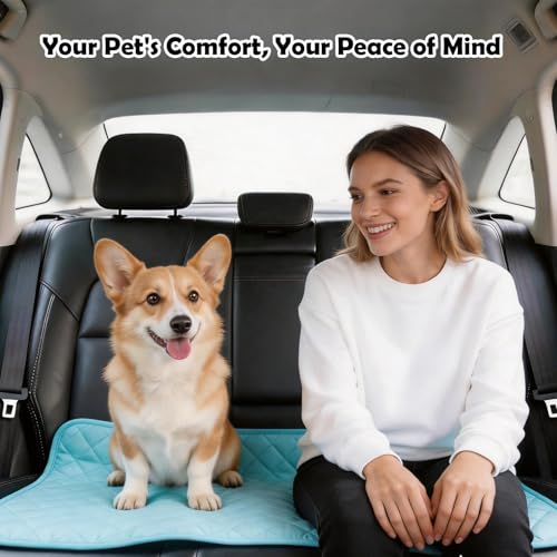 Vivifying Dog Cooling Mat, Ice Silk Pet Cooling Pad for Car Back Seat, Non-Slip Summer Cooling Mat for Dogs and Cats, Indoor & Outdoor, 52" x 25"