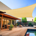 Shade&Beyond Shade Sail 16'X16' Rectangle Sand Breathable UV Block Outdoor Canopy for Backyard Patio Pergola Garden Deck(We Make Custom Size)