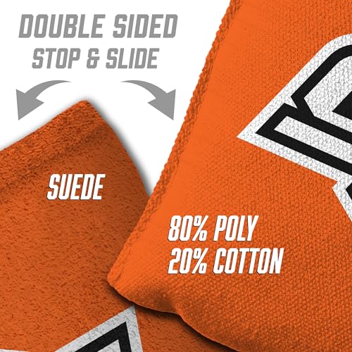 YouTheFan Officially-Licensed NCAA Set of 8 Cornhole Bags - All Weather Dual Sided Slide & Stop - Regulation Size with Carry case - color: Oklahoma State Cowboys