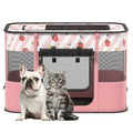 Dog and CAT pop Play Pen,Pets Houses for Dogs and Cats,Indoor&Outdoor Exercise Pen Dog Tent Puppy Playground Large (L, Pink) - color: Pink, style: Large（35.4"L x 27.6"W x 23.6"H）