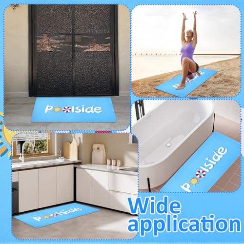 2 Pcs Poolside Seating Mats for Edge of Pool -16 x 35 Inch Non Slip Walk Pool Mats Decorative Poolside Mats Pool Cushions for Summer Outdoor Indoor Beach Swimming Pools Lounging