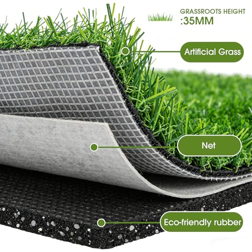 Artificial Grass Turf Grass for Dogs & Outdoor Use, Realistic Fake Lawn Grass for Patio, Garden, Balcony, Durable Turf for Indoor Outdoor Mats (47.3 x 31.5 in) - size: 47.3 x 31.5 in(For Large Dogs)