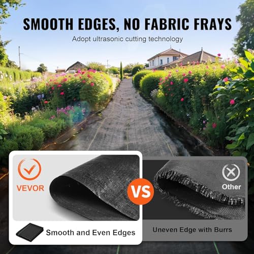 VEVOR Weed Barrier Fabric, Heavy Duty 4x100FT 5.8oz Woven Landscape Fabric, Garden Fabric Weed Barrier, Weed Control Fabric Ground Cover, Geotextile Fabric for Landscaping, Weed Block Gardening Mat - size: 4FT*100FT-5.8OZ, style: Woven