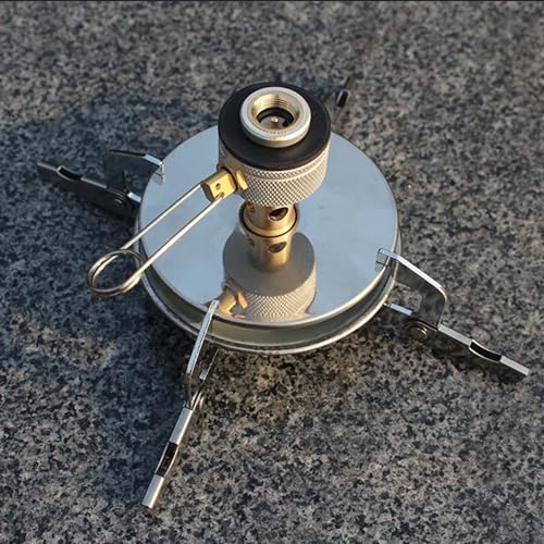 Windproof Camping Gas Stove Portable Foldable Backpack Electronic Stove Head Outdoor Cooking Picnic HikingMountaineering Camping, 110*100*40mm, Stainless Steel