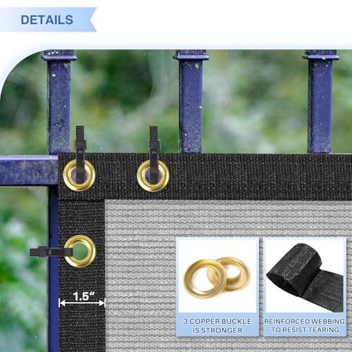 E&K Sunrise 6' x 25' Privacy Fence Screen with Grommets, Outdoor Windscreen Fence Covering Privacy Screen UV Blockage for Backyard Garden Patio, Zip Ties Included (Gray) - color: Gray, size: 0 6' x 25'