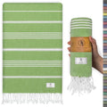 Ossano Turkish Beach Towel Absorbent & Lightweight Oversized (39" x 71") - Quick Dry, Versatile and Functional as Yoga Mat, Picnic Blanket, Travel Blanket, Bath, Gym, Camping Towel - Pistachio Green - color: Pistachio Green