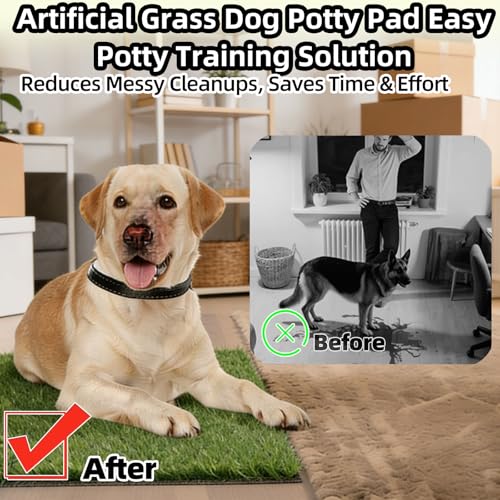51.1x31.8In Dog Grass Pad, Professional Artificial Grass Pee, Large Fake Grass Potty Training Mat with Drainage Holes, Easy Clean Dog Potty Turf for Indoor Outdoor Balcony Patio
