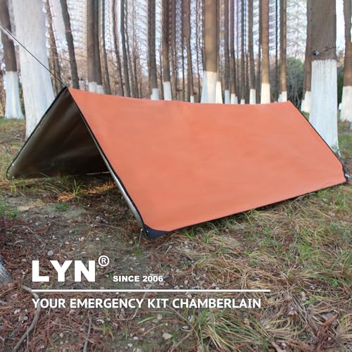 LYN Heavy Duty Emergency Blanket Survival Gear Waterproof Insulated Blanket Emergency Tarp for Camping, Hiking, Bushcraft - color: Camel
