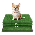 COZIWOW Grass Pad for Dogs with Tray, 30" x 20" Large Dog Grass Pad with Tray Indoor Dog Potty with 3PCS Artificial Grass Pee Pads, Washable Dog Litter Box Pet Toilet for Balcony Apartment - size: L - 30x20x2.2 IN
