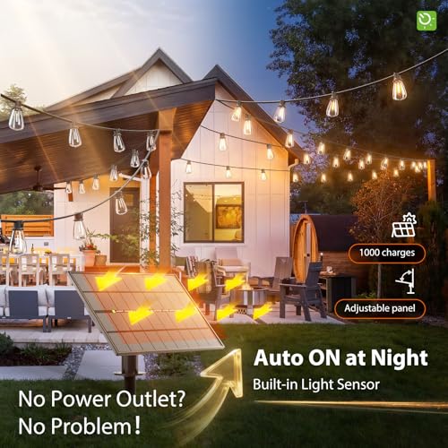 KYY 198FT(192+6) Solar String Lights Outdoor Waterproof with USB Charging & Remote, Dimmable & Timable, Solar Powered Patio Lights with LED Shatterproof Bulbs for Deck Backyard Porch Garden Camping - size: 192+6FT(60 Sockets)