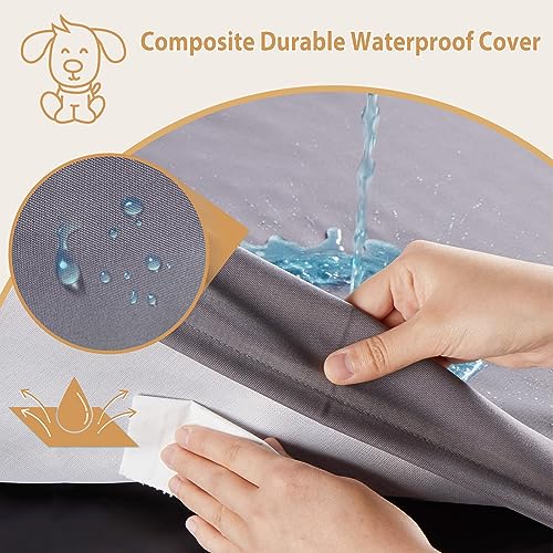 BFPETHOME Outdoor Dog Beds for Large Dogs, Waterproof Dog Bed for Medium, Large, Extra Large Dogs, Orthopedic Pet Bed with Removable Washable Cover, Egg Crate Foam Pet Bed Mat. (30 x 20in, Grey) - color: Grey, size: 30.0"l X 20.0"w X 3.0"th