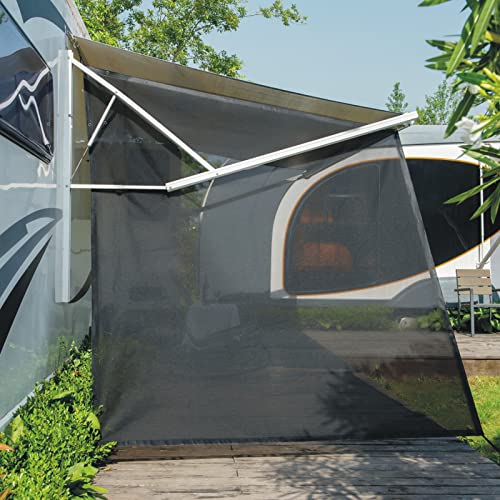 Dulepax RV Awning Side Shade- 9'X7' -Second Generation RV Awning Side Shade Screen Significantly Improves Shadew and Privacy.Universal RV Awning Shade Screen with Complete Kits. - color: Black, size: 7x9 Side Shade