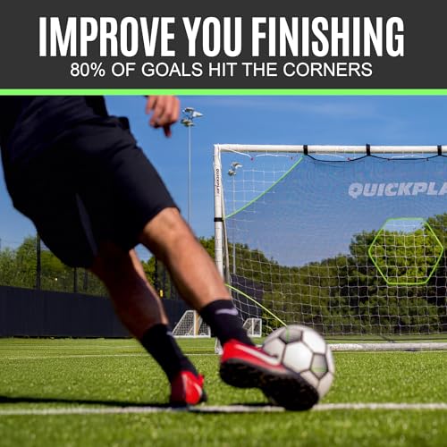 QuickPlay Target Net Lite Soccer Target Net - 5-Zone Shooting Trainer for Backyard & Club Practice - Easy Setup Soccer Training Equipment for Kids to Adults - Durable Mesh for Home Soccer Training - style: 6 x 4'