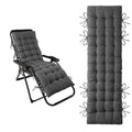 ELFJOY Lounge Chair Cushion Faux Linen Zero Gravity Chair Cushion with Ties Thick Padded Long Bench Cushion for Recliner Chaise Longue Sun Lounger Bench Porch Swing Dark Grey 63 Inch - color: Dark Grey