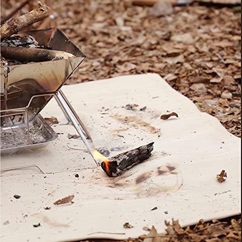 Fire Pit Mat, Fireproof Stove Grill Mats Blanket for Wood Deck Insulation, Camping BBQ Temperature Resistant Rugs Accessories for Outside Indoor Lawn Protection (19.7''×19.7'') - size: 19.7''×19.7''