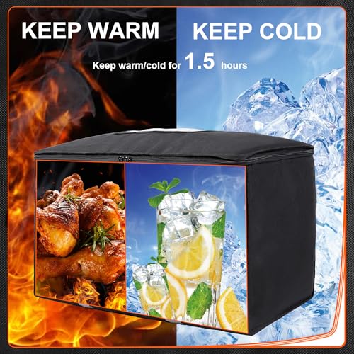 Himal Outdoors Insulated Food Delivery Bag XXXL-23Wx15Hx14D inches Premium Insulated Grocery Bag for HOT/COLD Food Delivery, Fit for Uber Eats, Doordash, Commercial Catering Transportation - color: Black