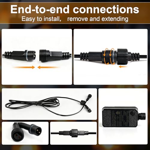 50FT Outdoor String Lights, 15m Waterproof Remote LED Patio Lights with 19+1 S11 Bulbs 10FT Extension Cable, Dimmable Outside Hanging Lights for House, Porch,Yard,Garden,Bistro, Gazebo lighting