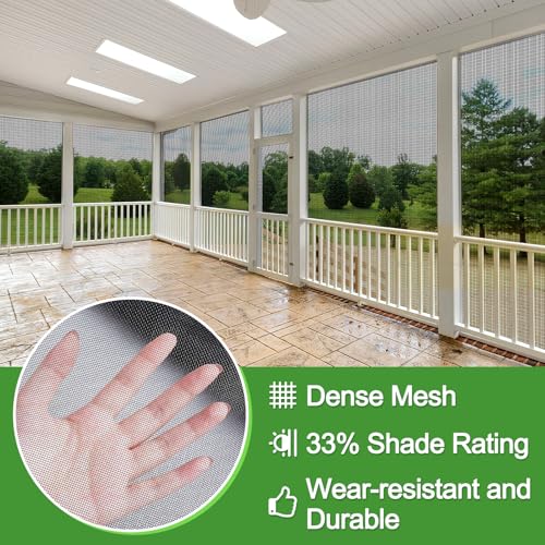 10 x 50 ft Stronger Garden Mesh Netting - PP Nanocomposite Bird Net Barrier, Fine Mesh Mosquito Screen for Outdoor Plants Vegetables Patios Balconies Terraces, Shading Rate 33% (Black) - color: Black, size: 10x50 FT