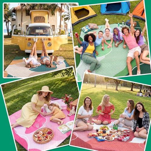 Extra Large Outdoor Picnic Blanket Camping Beach Mat Adult Women Her Mother Day Sister Mom Gf Girlfriend Aunt Titi Best Friend Friendship Grandma Bestie Wife Daughter Law Lady Happy Birthday - color: Abstract Pink