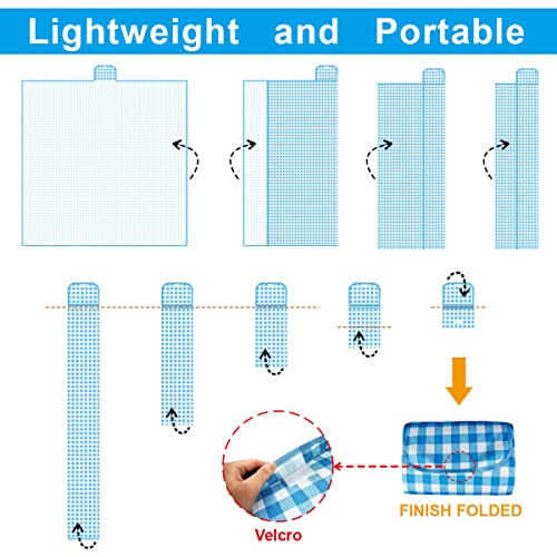 ZHUYNXIR Extra Large Picnic, Waterproof Blanket, Gingham Picnic Mat for Beach, Camping Grass Picnic Blankets. (Blue 58x58 inch) - color: Blue S