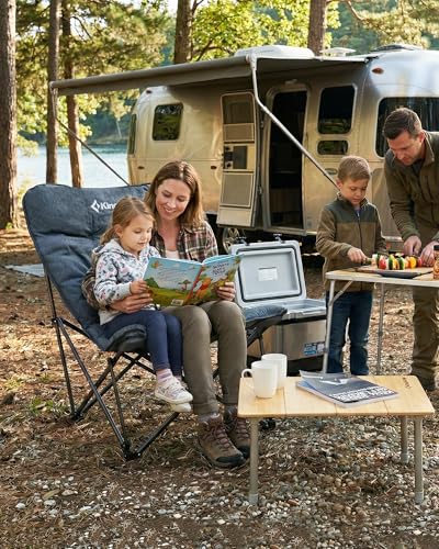 KingCamp Butterfly Chair Oversized XL Camping Chairs for Adults Padded Folding Comfy Camp Chairs 300lbs Heavy Duty with High Back for Bedroom Living Room Dorm Rooms Outdoor Patio Lawn - color: Deluxe Grey