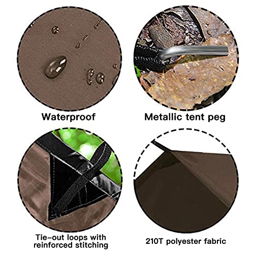 KALINCO Camping Tarp Waterproof, 10X12FT Hammock Rain Fly Tarp Tent, Multifunctional Tent Footprint, Lightweight and Compact for Backpacking, Hiking (Coffee-10X12FT) - color: Coffee-10x12ft