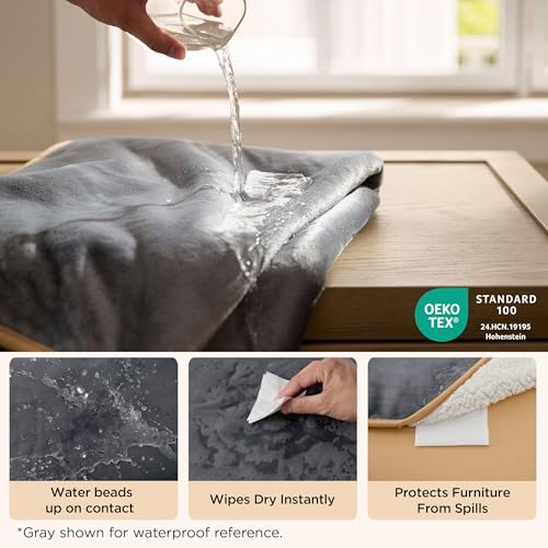 Bedsure Cat Blanket for Indoor Cats - Waterproof Calming Cat Blankets for Couch Protection, Sherpa Fleece Pet Blanket, Soft Plush Reversible Throw Furniture Protector, 40"x30", Pink - color: Azalea Pink, size: M(30x40")