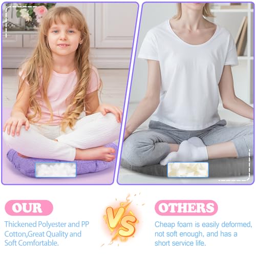 Fumete 8 Pcs 16 Inch Round Floor Cushions for Kids and Toddlers, Flexible Seating Classroom Furniture Floor Pillow for Home, Daycare, Preschool, Yoga and Meditation (Lovely) - color: Lovely