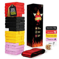Risk or Drink - Naughty Wooden Block Tower Game for Couples, Freak or Drink 54 Challenges + Blindfold & Dice, Date Night Dares, Do or Drink, Valentine's Day