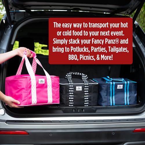 Fancy Panz - Red Insulated Casserole Carrier Bag - Insulated Thermal Bags for Hot & Cold Food Holds 2 Standard Size Fancy Panz - 2 Pockets - Food Container - Hosting Essentials - color: Red
