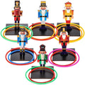 Jenaai 32 Pcs Christmas Wooden Nutcrackers Ring Toss Game, Christmas Ring Toss Game Set for Family Indoor Outdoor Play Xmas Party Supplies Decoration - style: Nutcracker