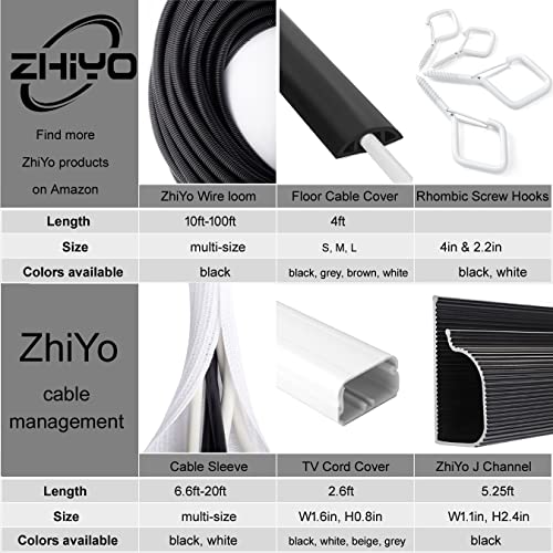 ZhiYo 50 FT 1/2” Wire Loom Split Tubing Auto Wire Conduit Flexible Cover Plastic Cover for Electrical Wires & Cables High Temperature (-40F to 257F) - color: Black, size: 50 FT 1/2”