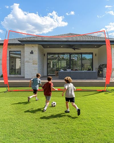 12x9/16x10/20x10ft Barricade Backstop Net, Ball Sports Barrier Netting, Protection Screen for Baseball Softball Lacrosse Soccer Hockey Training for Backyard with Carry Bag - size: 16x10ft