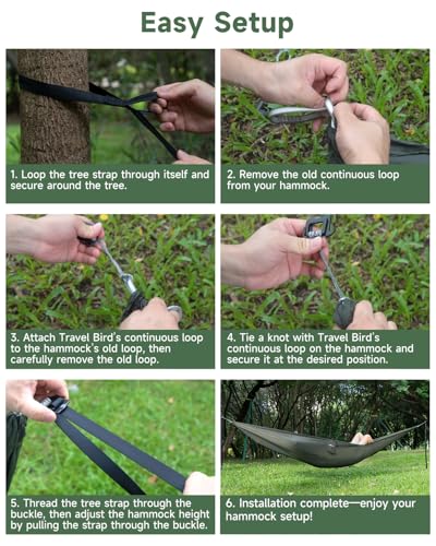 Ultra-Light Suspension System, 9.8ft Tree Strap for Hammock, Compact & Easy to Set Up, Hammock Accessories for Camping, Hiking, and Backpacking