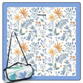 DEWUR Picnic Blankets 79"x79" Extra Large Outdoor Blanket Beach Blanket Waterproof SandProof Picnic Mat Washable Foldable Portable for Grass Lawn Beach Camping (White with Flowers) - color: White With Flowers