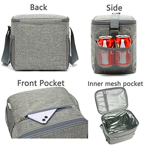 GYEUKHAM Insulated Lunch Bag for Adult/Women/Men, Reusable Large Lunch Box Cooler Soft Leakproof Tote, Thermal Meal Prep Lunch Pail with Adjustable Shoulder Strap for Picnic/School/Travel/Office,Grey - color: Gray