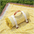 2 in 1 Extra Large Outdoor Picnic Blanket Camping Mat Lightweight Oversized Giant Turkish Boho Beach Mexican Serape Baja Cobijas Mexicanas para Mesa Park Stadium Outside Festival Grass Hammock - color: Yellow, size: 70''*70''
