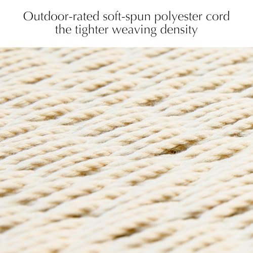 PNAEUT 2 Person Rope Hammocks for Outside, Handwoven Double Caribbean Hammock with Spreader Bar for Outdoor Indoor, Max 600 lbs Capacity (Cream) - color: Cream