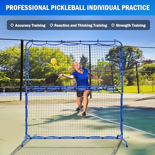 Pickleball Rebounder Net with Kitchen Lines System for Solo Training Equipment, 7.9FT or 6FT 2in1 Mini Pickleball Practice Net Portable Trainer for Driveway Backyard Garage, Easy Setup & Storage - size: 7.9FT Pickleball Net