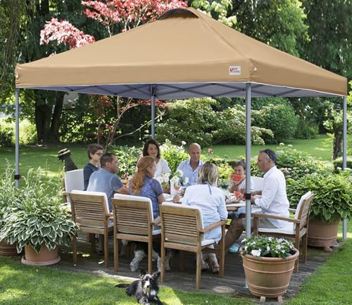 MASTERCANOPY Durable Pop-up Canopy Tent with Roller Bag (8x8, Sand) - color: Sand, size: 8x8
