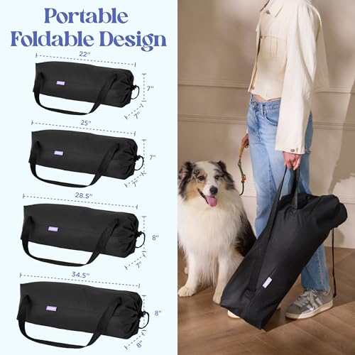 Lesure Shown on TODAY Show Soft Collapsible Dog Crate - 36 Inch Portable Travel Crate for Large Dogs Indoor & Outdoor, 4-Door Foldable Pet Kennel with Mesh Windows, Black - color: Black, size: L - 36"