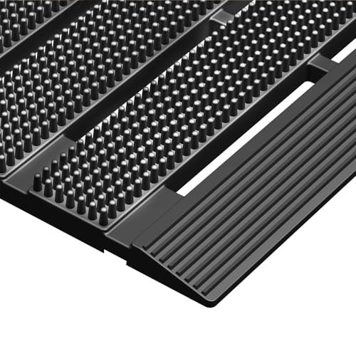 MATALL Waterproof Outdoor Door Mat - 36x24 Inches Non-Slip Drainage Large Door Interlocking Floor Mat for Indoor Home Pool Entry Garage（Gray ） - color: Grey, size: 2' x 3' (Rectangular)
